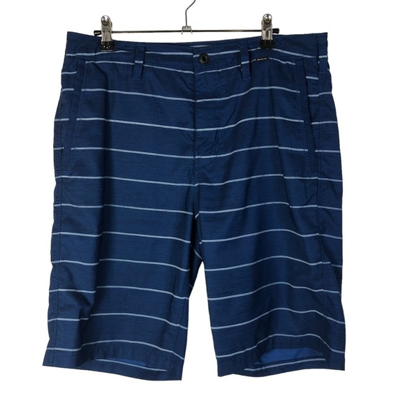Hurley X Nike Dri-Fit Blue Stripe Flat Front Golf Shorts 32 - Picture 1 of 4